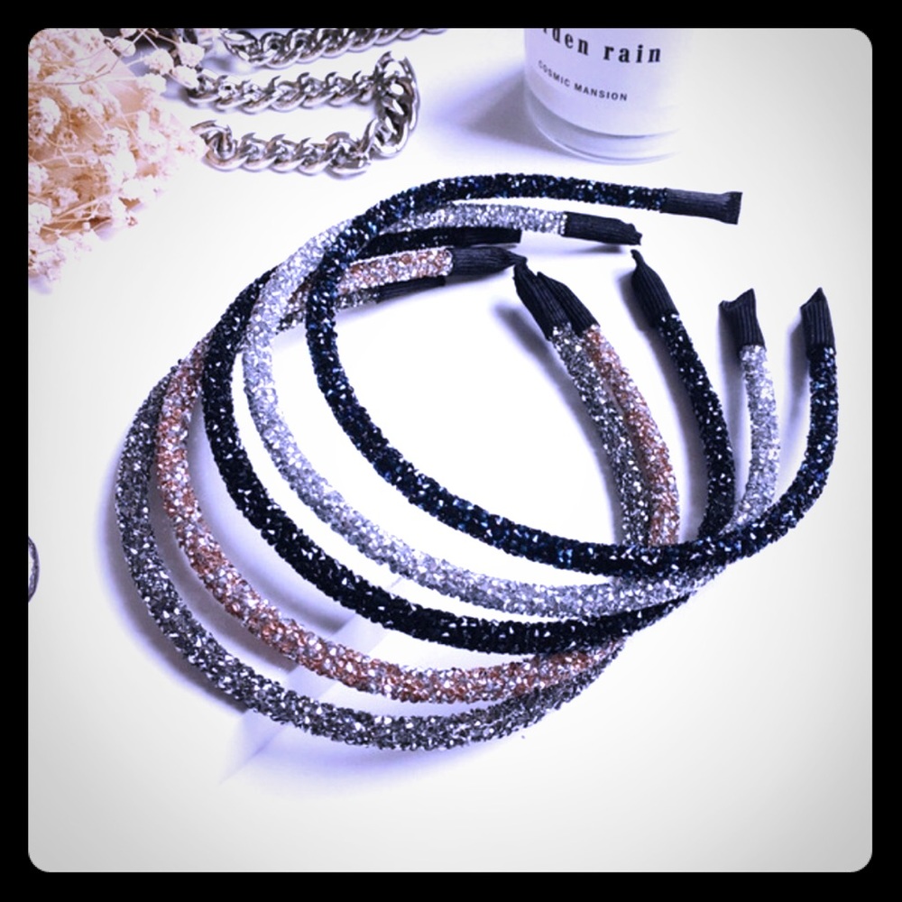 Acrylic Rhinestone Headbands set of 4